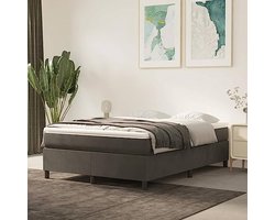 Boxspring Frame - Bedombouw Velvet - Slaap Comfort - Stevige Pootjes - 140x200 cm - Donkergrijs
