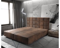Boxspring-frame Dream-Fine microvezel bruin 180x200