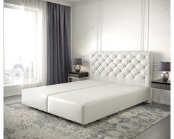 Boxspring-frame Dream-Great kunstleder wit 140x200
