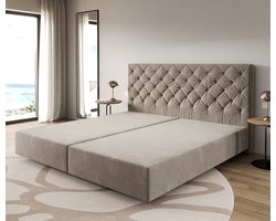Boxspring frame Dream-Groot microvezel beige 200x200 cm