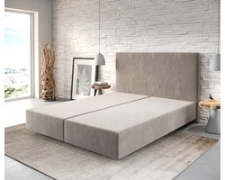 Boxspring frame Dream-Well Beige 160x200 cm Mikrofaser Beddengoed
