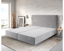 Boxspring frame Dream-Well Grijs 180x200 cm Mikrofaser Beddengoed