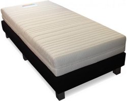 Boxspring Furkan - luxe harde boxspring is gestoffeerde met een luxe Pu-leder 80x200