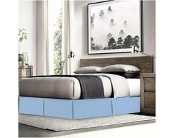 Boxspring Hoes - Bedrok - Slaapkamer Inrichting - Centrale Plooien - 180 x 200 cm - Blauw