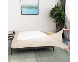Boxspring Hoes - Bedrok Wrap - Slaapkamer Opfrissen - Strakke Pasvorm - Twin Maat - Beige