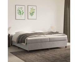 Boxspring Hotel Onderstel 200x200 cm Lichtgrijs Velours