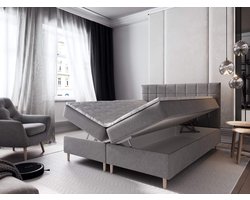 boxspring ibiza 140- boxspring compleet met matras en comfort schuim topper 4 cm- ibiza- 140x200 cm- complete bed met matras en comfort schuim topper 4 cm-met opbergruimte- zetelsenbedden