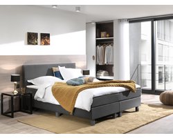 Boxspring inclusief Topdekmatras -  Antraciet - 180x200 - Tweepersoons Bed
