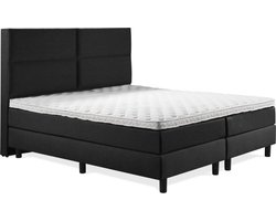 Boxspring Luxe 120x200 4 vlaks Zwart Lederlook