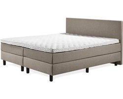 Boxspring Luxe 140x220 Glad Taupe Lederlook