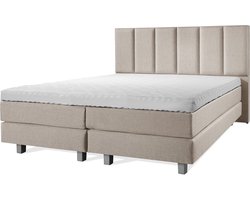 Boxspring Luxe 160x200 Vertical Taupe Lederlook