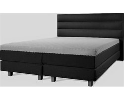 Boxspring Luxe 160x210 Horizon Zwart Lederlook