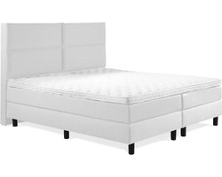 Boxspring Luxe 180x200 4 vlaks Wit Lederlook