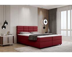 Boxspring met opbergruimte Reve 160 x 200 cm tweepersoons -Inclusief Topper- Rood