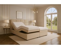 Boxspring Modena Elektrisch verstelbaar 160x200 cm Beige