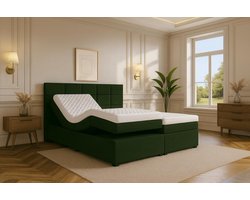 Boxspring Modena Elektrisch verstelbaar 180x200 cm Donkergroen