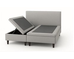 Boxspring OP MAAT met opbergruimte en hoofdbord (zonder matras) - 150x190 + (Verkrijgbaar in Zwart, Antraciet, Licht Grijs en Beige) - Alle maten verkrijgbaar