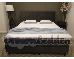 Boxspring Orlando 120x200 Twijfelaar incl 7-Zones HR45 koudschuim Matrassen & Hotel Topper HR 45 Koudschuim 10cm dik.