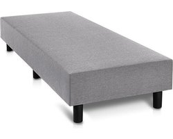 Boxspring Otto zilvergrijs 80x210 zonder matras, zonder hoofdboord en zonder topper.