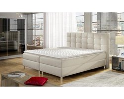 Boxspring Parijs - compleet - inclusief matras en topper 180x200 - crème - beige