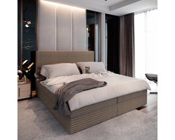 Boxspring PISA 180x200 cm met matras en topper, bedkasten - Kawa