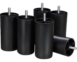 Boxspring Poten - Kunststof - zwart - Boxspring - M8- 12cm - Set A 6 Stuks Losse boxspringpoten 6 stuks 12 cm los boxspring poten set Boxspring poten