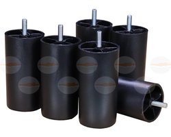Boxspring Poten Rond - 12 cm Hoog - Schroefdraad M8 - Set van 6 stuks - Zwart