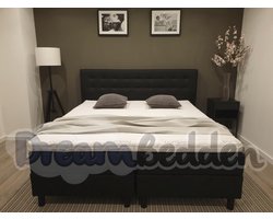 Boxspring Santiago 120x190 Twijfelaar  Incl. 7-zones koudschuim pocketvering matras en Bamboo Exclusive Topper koudschuim 8cm dik