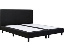 Boxspring Serenity - 160x200 Zonder matras - Zwart Glad - AVV Matrassen