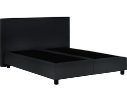 Boxspring Serenity - 200x200 Zonder matras - Zwart Glad - AVV Matrassen