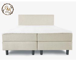 Boxspring SleepEase - 120x200 Compleet - Beige Glad - Golden Matrassen Zeeland