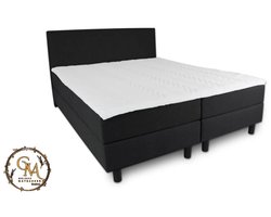 Boxspring SleepEase - 120x210 Compleet - Zwart Glad - Golden Matrassen Zeeland
