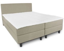 Boxspring SleepEase - 140x200 Compleet - Beige Glad - Golden Matrassen Zeeland