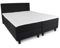 Boxspring SleepEase - 140x200 Compleet - Zwart Glad - Golden Matrassen Zeeland