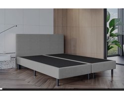 Boxspring SleepEase - 140x200 Zonder matras - Grijs Glad - Golden Matrassen Zeeland