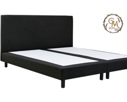 Boxspring SleepEase - 140x200 Zonder matras - Zwart Glad - Golden Matrassen Zeeland
