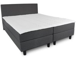 Boxspring SleepEase - 140x210 Compleet - Antraciet Glad - Golden Matrassen Zeeland