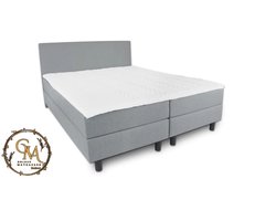 Boxspring SleepEase - 140x210 Compleet - Grijs Glad - Golden Matrassen Zeeland