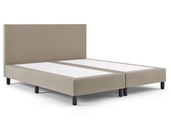 Boxspring SleepEase - 160x200 Zonder matras - Beige Glad - Golden Matrassen Zeeland