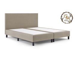Boxspring SleepEase - 160x210 Zonder matras - Beige Glad - Golden Matrassen Zeeland