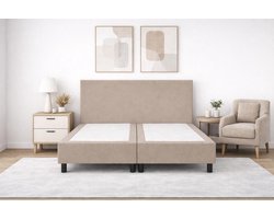 Boxspring SleepEase - 160x220 Zonder matras - Beige Glad - Golden Matrassen Zeeland