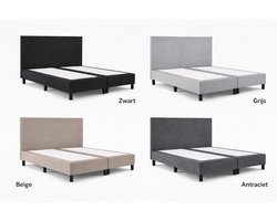 Boxspring SleepEase - 180x210 Zonder matras - Antraciet Glad - Golden Matrassen Zeeland