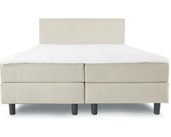 Boxspring SleepEase - 200x200 Compleet - Beige Glad - Golden Matrassen Zeeland