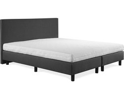 Boxspring Sofia Luxe 110x200 inc wit matras glad hoofdbord Antracite