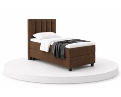 Boxspring SoloLux - 100x200 Compleet - Eenpersoons bed - Bruin - BalBedden