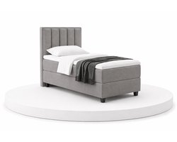 Boxspring SoloLux - 100x200 Compleet - Eenpersoons bed - Grijs - BalBedden