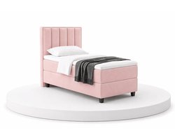 Boxspring SoloLux - 90x200 Compleet - Eenpersoons bed - Roze - BalBedden