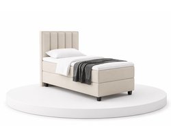 Boxspring Soloo - 100x200 Compleet - Eenpersoons bed - Beige - Puntrust Bedden