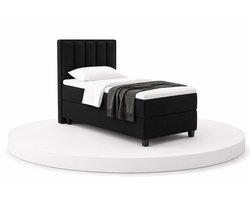 Boxspring Soloo - 100x200 Compleet - Eenpersoons bed - Zwart - Puntrust Bedden