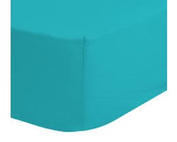 Boxspring Strijkvrij Katoen Hoeslaken Aqua Blauw 180x200